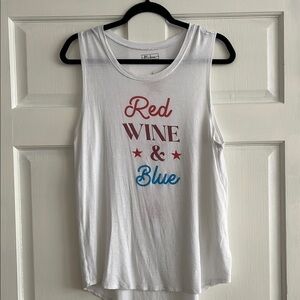 Miken White Muscle Tee with Red Print Relaxed Fit
